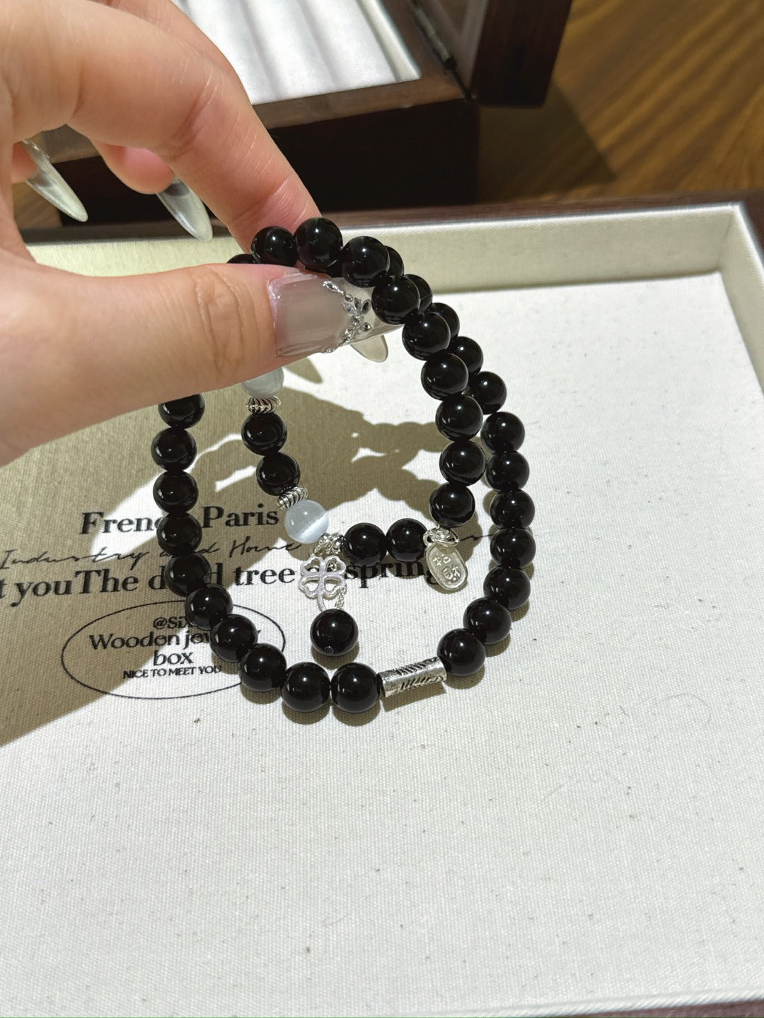 ▫️▪️ Obsidian plaster bracelet